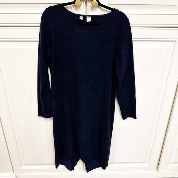 Anthropologie Moth Women’s Navy Sweater Pockets Pullover Midi Dress Long Sleeve - Picture 3 of 10